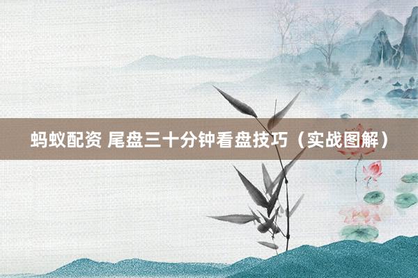 蚂蚁配资 尾盘三十分钟看盘技巧（实战图解）