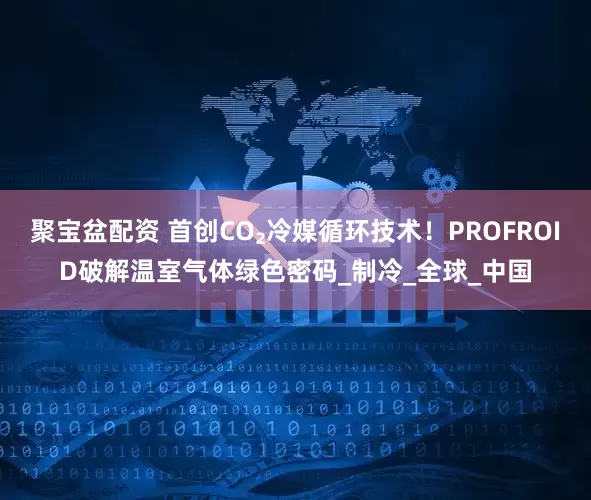 聚宝盆配资 首创CO₂冷媒循环技术！PROFROID破解温室气体绿色密码_制冷_全球_中国